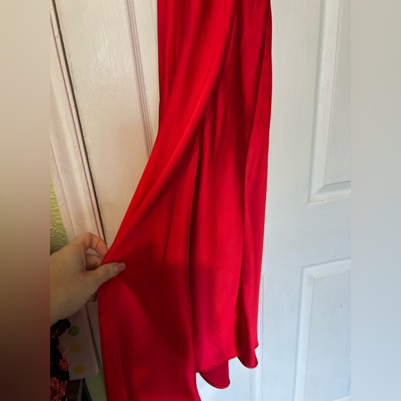 Zara red long silky midi dress - Picture 9 of 12